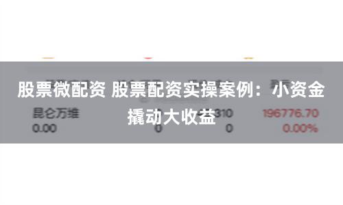 股票微配资 股票配资实操案例：小资金撬动大收益