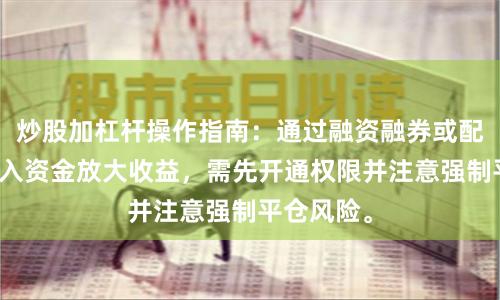 炒股加杠杆操作指南：通过融资融券或配资平台借入资金放大收益，需先开通权限并注意强制平仓风险。